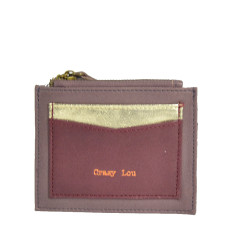 Farfouillette Card Holder Purple Leather