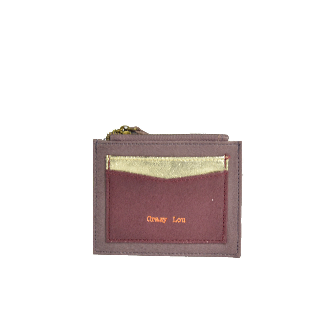 Farfouillette Card Holder Purple Leather