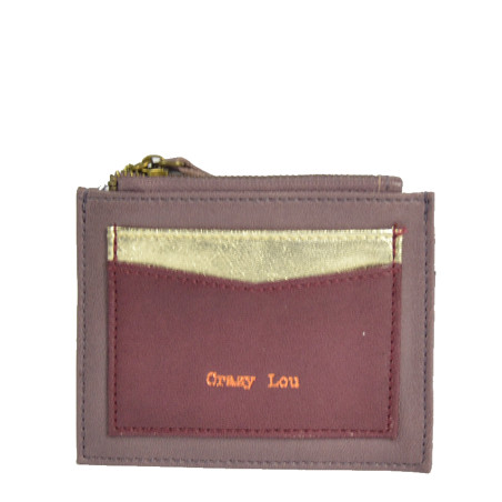 Farfouillette Card Holder Purple Leather