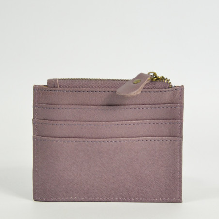 Farfouillette Card Holder Purple Leather