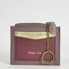 Farfouillette Card Holder Purple Leather