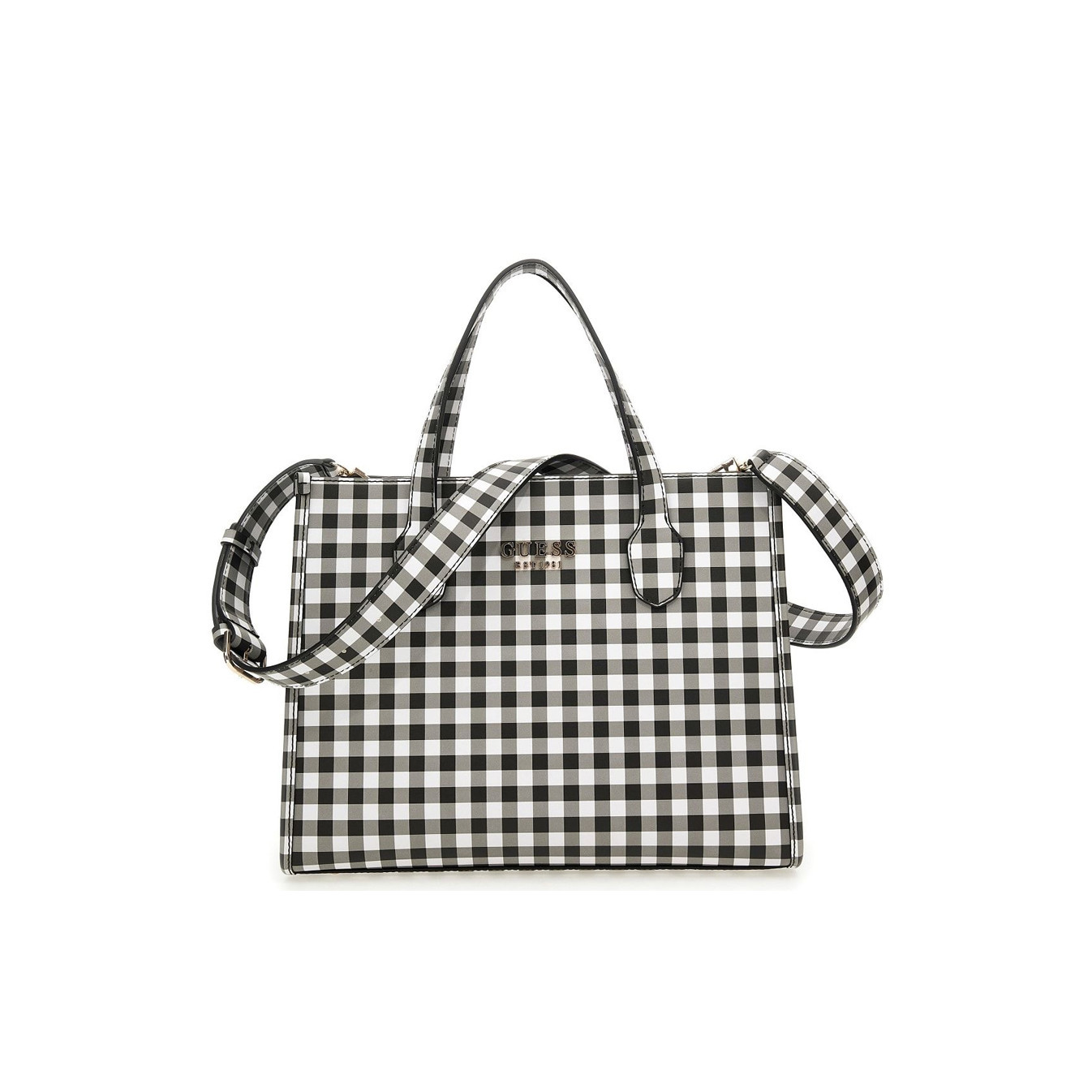 Petit Sac En Tissu Vichy Noir Et Blanc 27x28cm - Pour Doudou Ou Poupée - Occasion TB