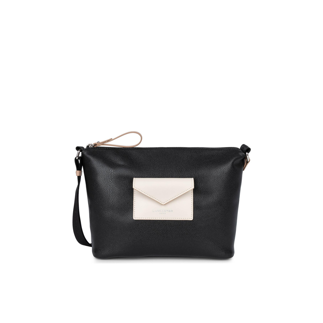 Lancaster Maya Crossbody Trotter Bag 517-84 Black Ecru Nude