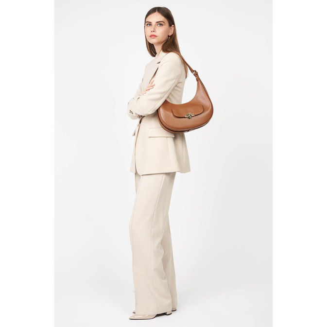 Lancaster Paris Medal Hobo Bag 531-005 Camel