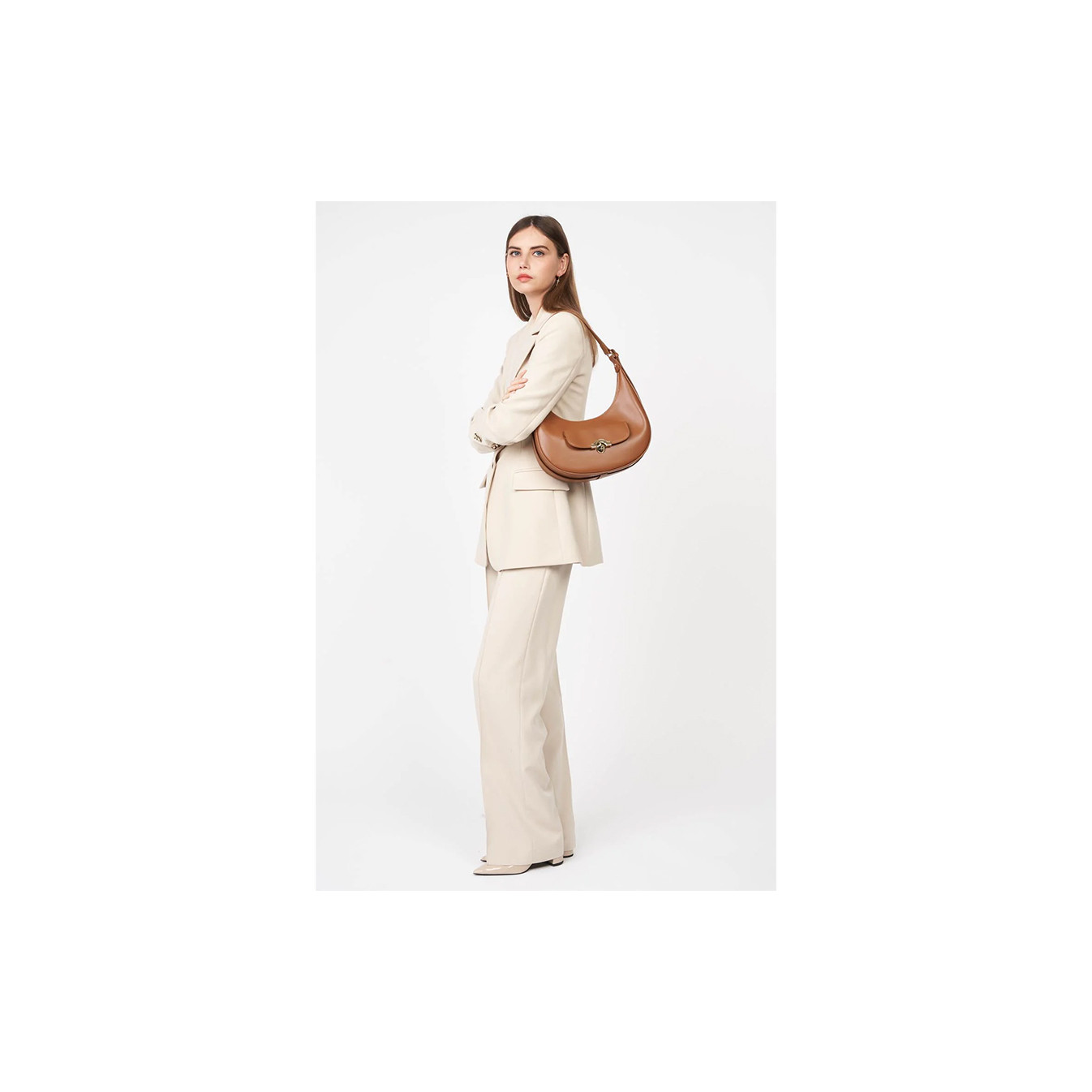 Lancaster Paris Medal Hobo Bag 531-005 Camel
