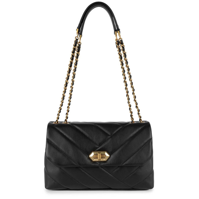 Lancaster Soft Quilted Shoulder Bag Trotteur 530-38 Black