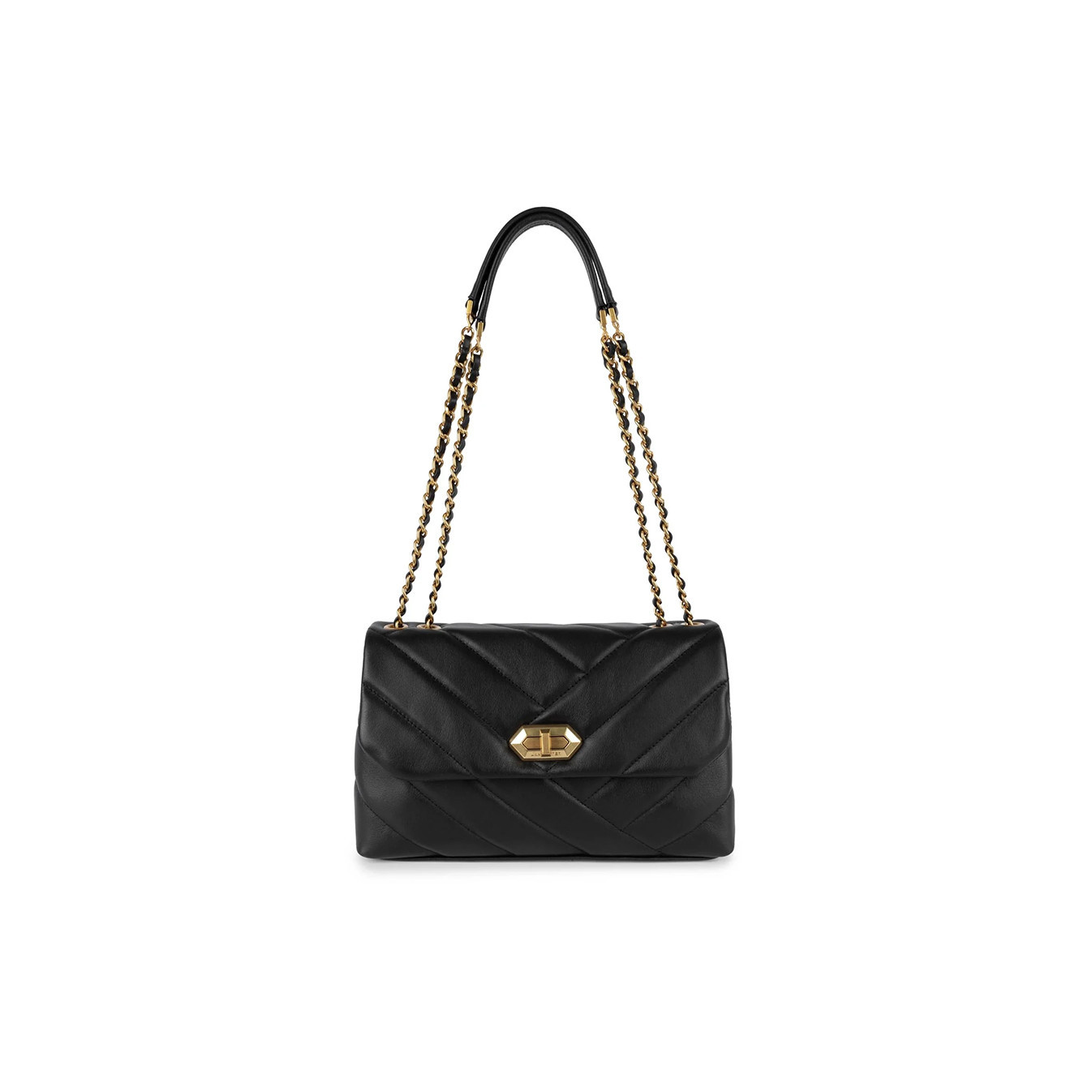 Lancaster Soft Quilted Shoulder Bag Trotteur 530-38 Black