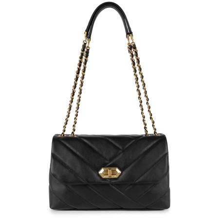 Lancaster Soft Quilted Shoulder Bag Trotteur 530-38 Black