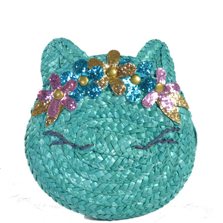 The Journey in Basket Minou Round Child Turquoise Bag