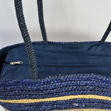 The Voyage in Basket Pepite Tote Blue