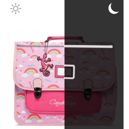 Caméléon Rétro Cartable 35cm Pink Ranbow nuit