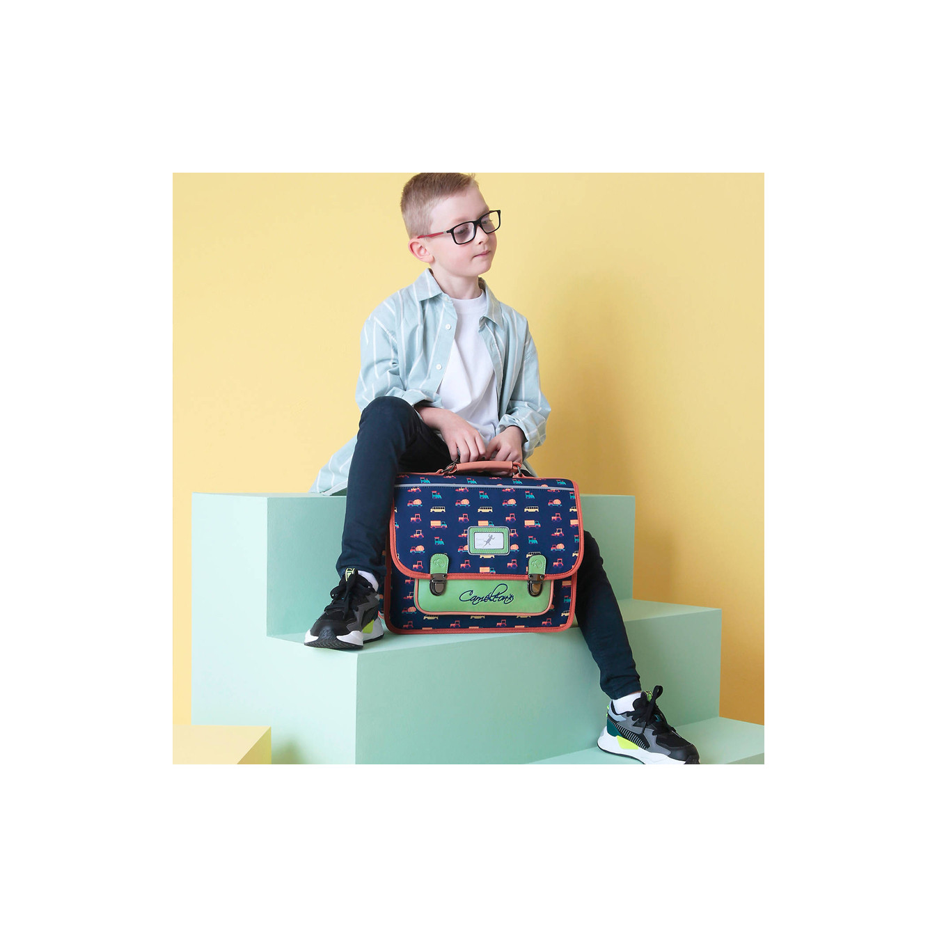 Caméléon Retro 35cm School Bag Navy Countryside