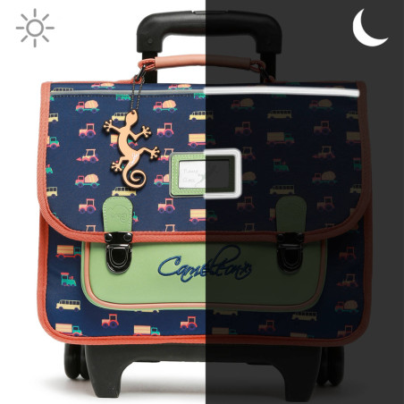 Caméléon Retro Wheeled Backpack 35cm Navy Countryside