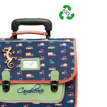 Caméléon Retro Wheeled Backpack 35cm Navy Countryside