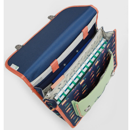 Caméléon Retro Wheeled Backpack 35cm Navy Countryside
