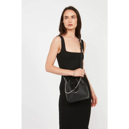 Lancaster Pure & Element City Petit Sac Seau Porté Croisé 423-38 Noir In Rouge porté 2