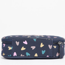 Chameleon Oval Pencil Case Vintage Fantasy Navy Heart