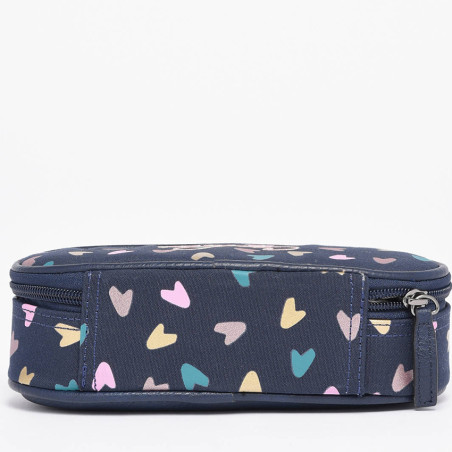 Chameleon Oval Pencil Case Vintage Fantasy Navy Heart