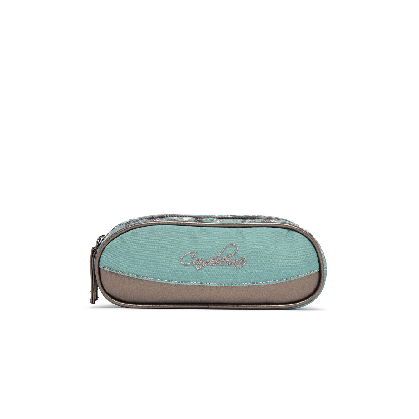 Chameleon Double Vintage Fantasy Green Flowers Pencil Case