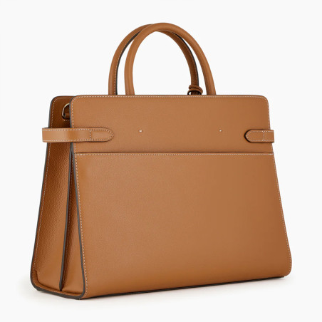 Le Tanneur Emilie Large Leather Grainy Tan Tote Bag