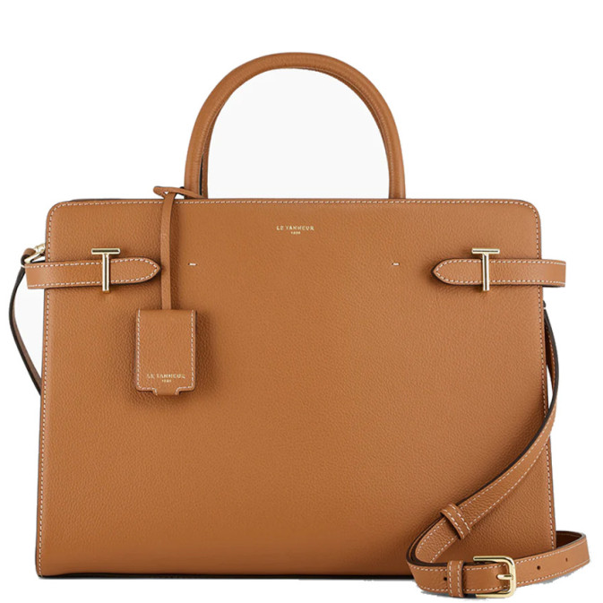 Le Tanneur Emilie Large Leather Grainy Tan Tote Bag