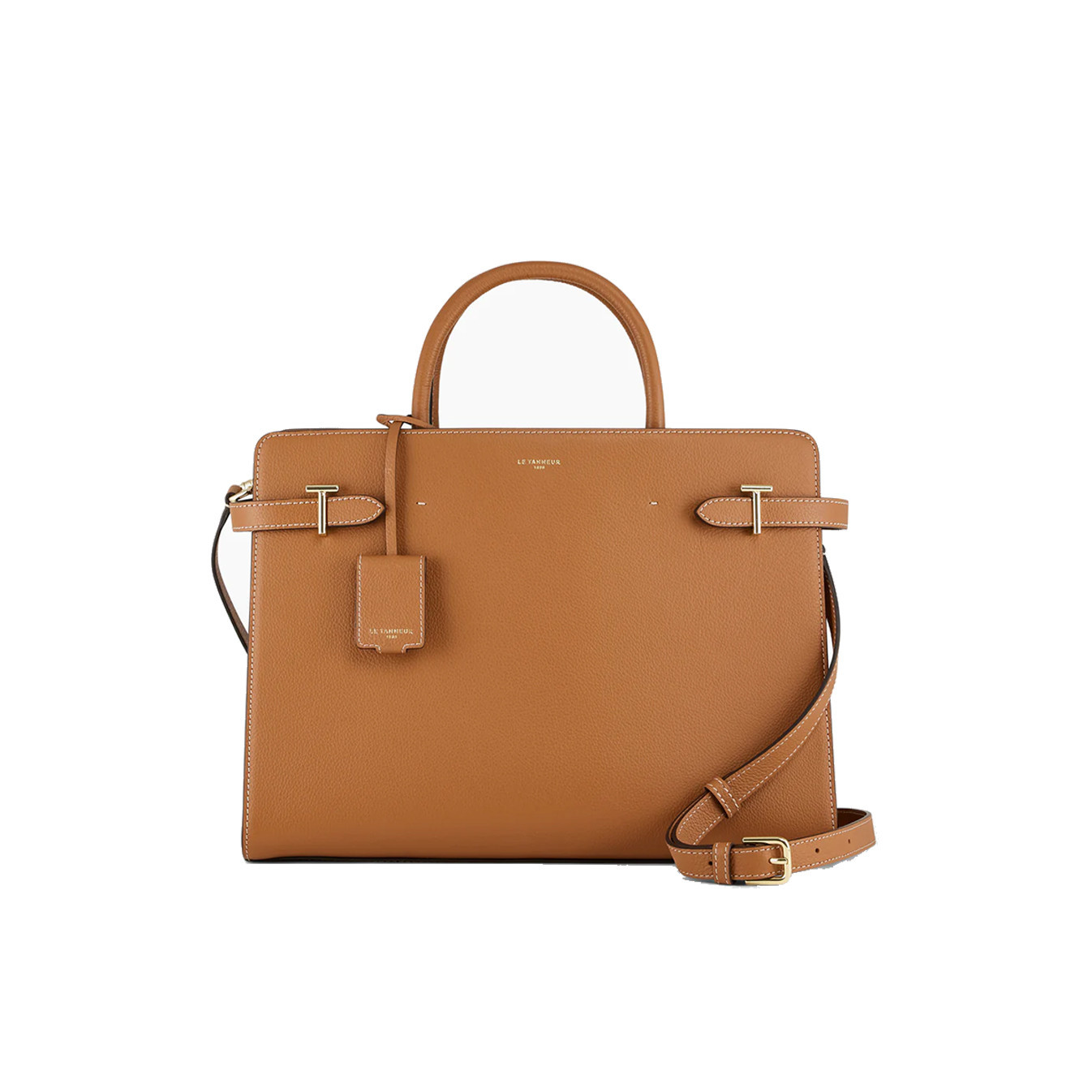 Le Tanneur Emilie Large Leather Grainy Tan Tote Bag