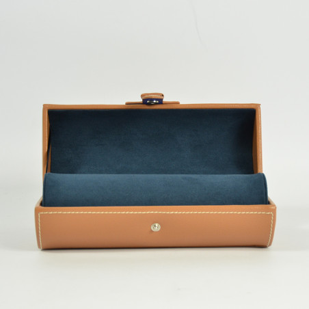 Le Tanneur Travel Case for 3 Watches Natural Leather