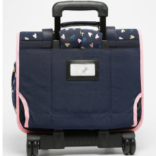Caméléon Vintage Fantasy Girl Wheeled Backpack 38cm Navy Heart