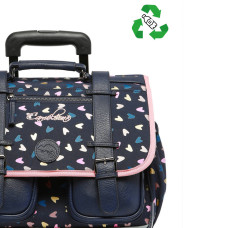 Caméléon Vintage Fantasy Girl Wheeled Backpack 38cm Navy Heart