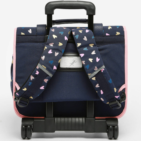 Caméléon Vintage Fantasy Girl Wheeled Backpack 38cm Navy Heart