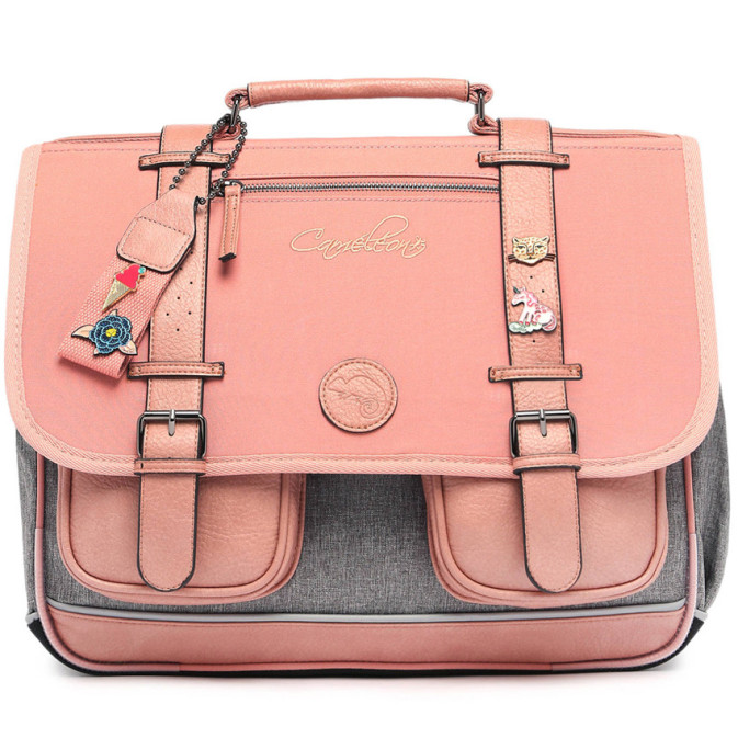 Caméléon Vintage Pin's Girl Backpack 41cm Pink