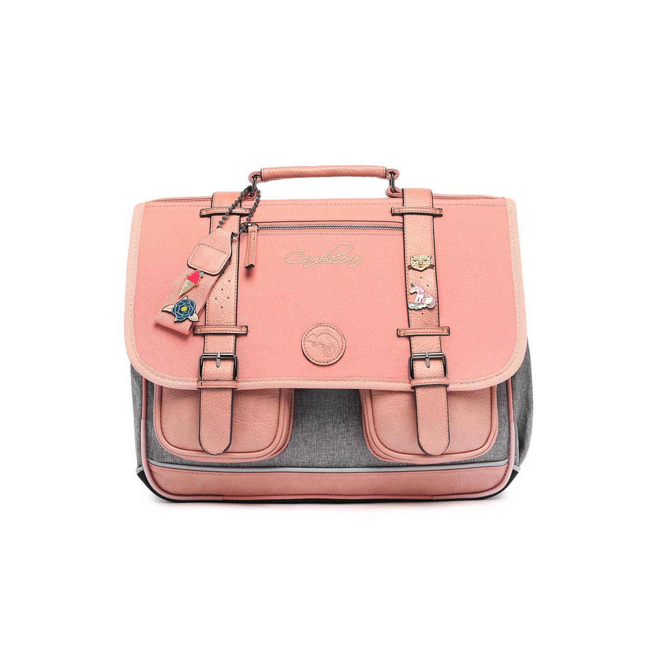 Caméléon Vintage Pin's Girl Backpack 41cm Pink