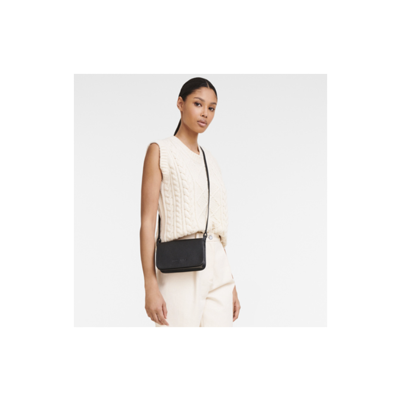 Longchamp Le Foulonné Portefeuille Bandoulière Noir