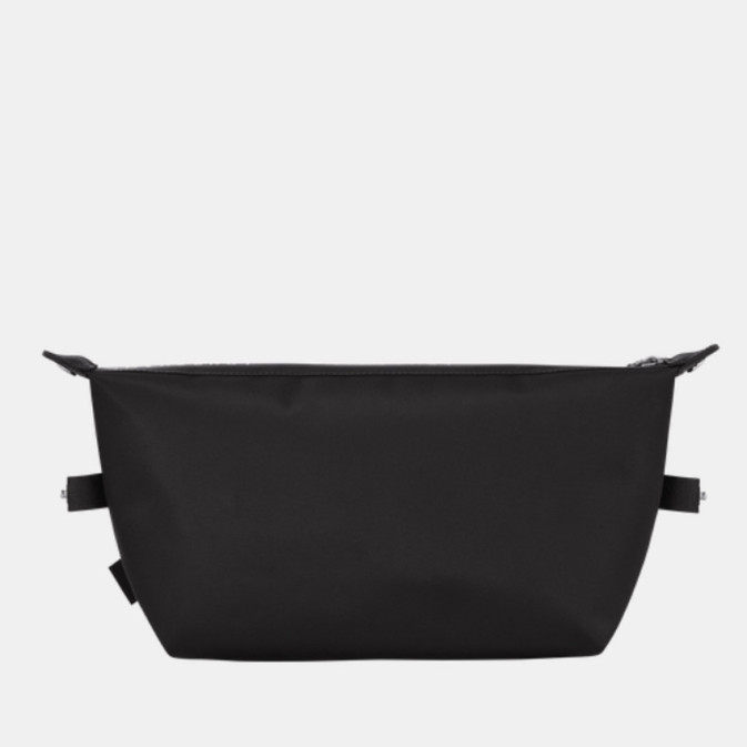 Trousse De Maquillage Noire Grande Capacité - Fermeture Zippée, Poignée, Matière PU (Neuf)
