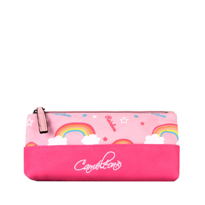 Chameleon Retro Pink Rainbow Pencil Case