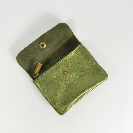 Farfouillette Compact Money Wallet Leather PM Khaki