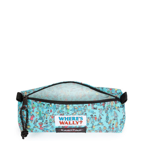 Eastpak Benchmark Single Trousse Where Is Wally Pattern Blue ouvert
