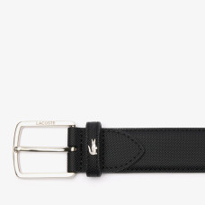 Lacoste Men's Classic Pique Canvas Belt Black