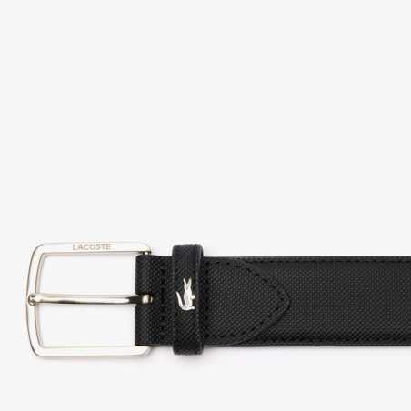 Lacoste Men's Classic Pique Canvas Belt Black