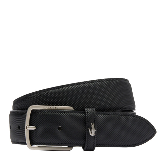 Lacoste Men's Classic Pique Canvas Belt Black
