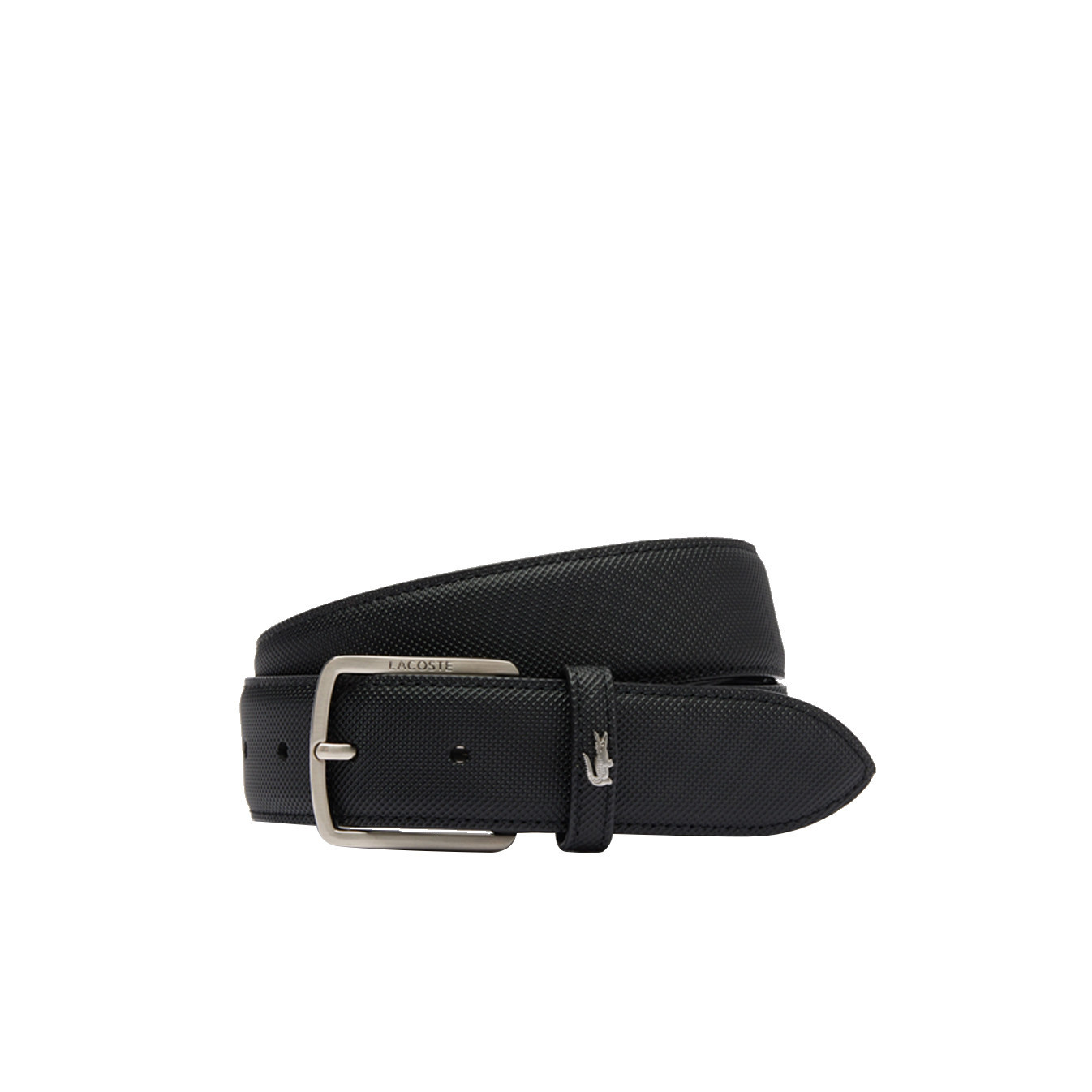 Lacoste Men's Classic Pique Canvas Belt Black