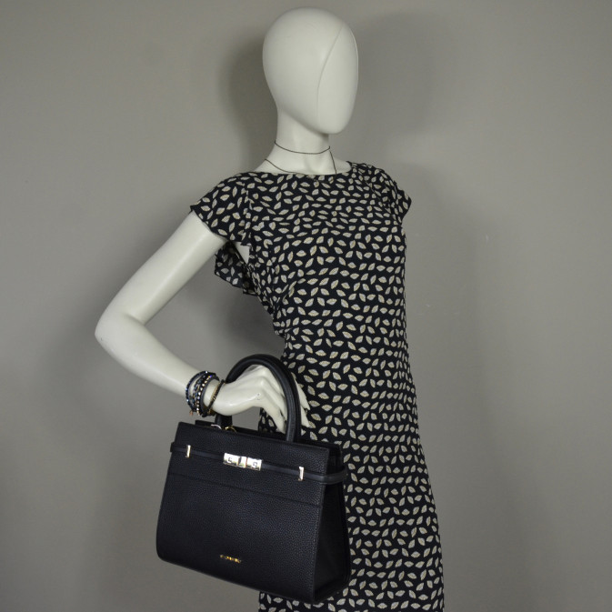 Sac Porté Main Chabrand Léna - Noir, 25x17x7 Cm, Toile Synthétique, 2 Compartiments