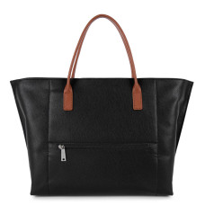 Lancaster Maya Large Sac Cabas 517-19 Noir Galet Rosé Cognac dos