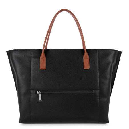 Lancaster Maya Large Tote Bag 517-19 Black Galet Rose Cognac