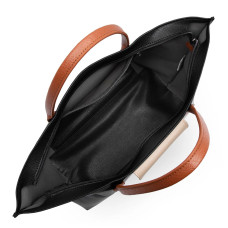 Lancaster Maya Large Sac Cabas 517-19 Noir Galet Rosé Cognac ouvert