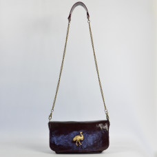 Sous Les Pavés Baguette Maï Taï bag in prune varnished leather