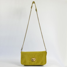 Sous Les Pavés Maï Taï Baguette Satchel in Mustard Velvet