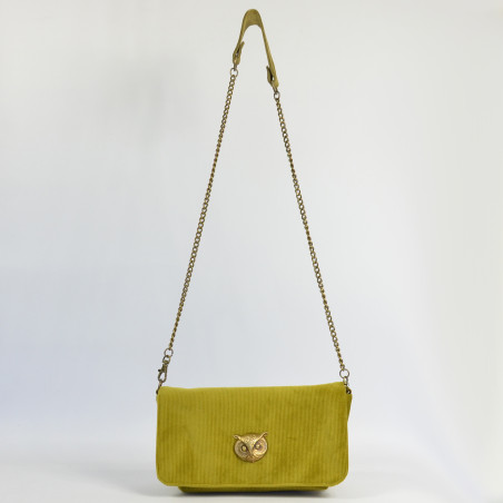 Sous Les Pavés Maï Taï Baguette Satchel in Mustard Velvet