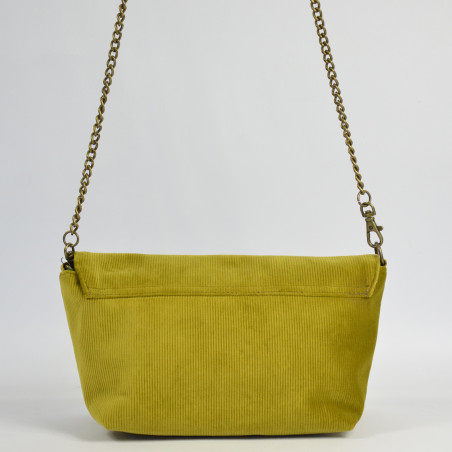 Sous Les Pavés Maï Taï Baguette Satchel in Mustard Velvet