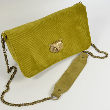 Sous Les Pavés Maï Taï Baguette Satchel in Mustard Velvet